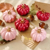 Kate Aspen Burgundy and Blush Pink Pumpkin Place Card Holders (Set of 6)