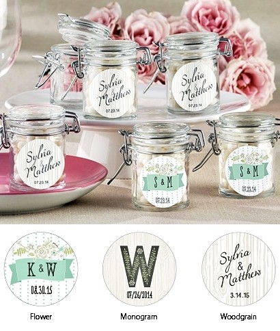 Kate Aspen Rustic Wedding Personalized Glass Favor Jars Set Of 12