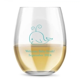 Kate Aspen Personalized 15oz Baby Whale Design Stemless Wine Glass