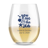 Kate Aspen Personalized 15oz 'You, Me & the Sea' Stemless Wine Glass