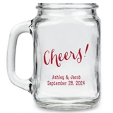 Kate Aspen Cheers! Script Design Personalized 12oz Mason Jars