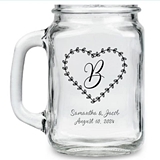 Kate Aspen Personalized 12 oz. Mason Jars (Monogram Designs)