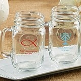 Kate Aspen Personalized 16oz Mason Jars (Religious Designs)