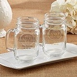 Kate Aspen Personalized "Thankful" 12 oz. Mason Jars