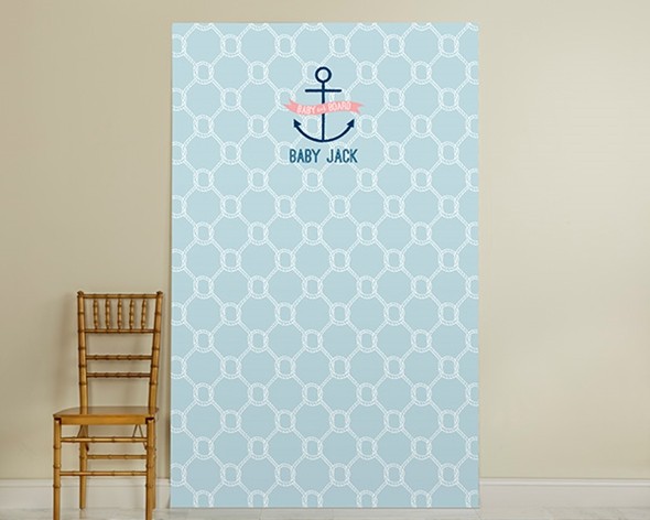 Kate Aspen Personalized Nautical Baby Shower Photo Backdrop