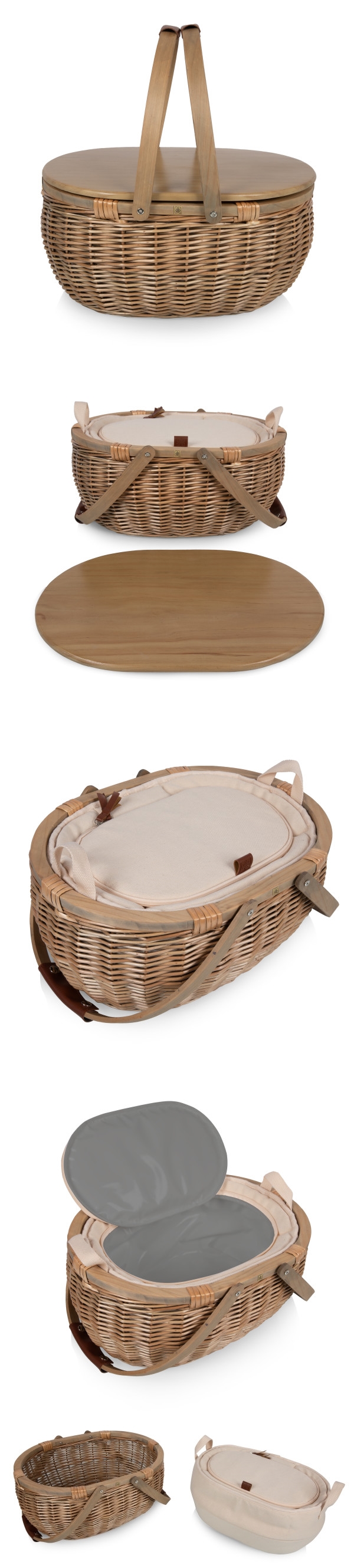 Picnic Time "Sequoia" Handwoven-Willow Insulated Picnic Basket