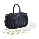 Picnic Time 'Evening' Handwoven-Willow Picnic Basket with Service for Two