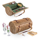 Picnic Time 'Verona' Wine & Cheese Round Wicker Picnic Basket (Pine Green)