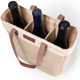 Legacy "Pinot" Jute Rustic-Chic 3-Bottle Insulated Wine Bag