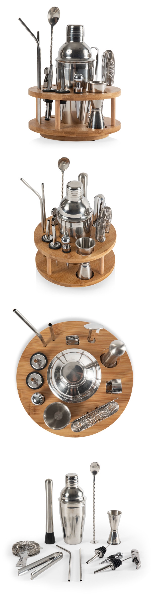 Legacy by Picnic Time Lazy Susan Bar Tool Set (Bamboo & Stainless Steel)