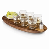 Legacy 'Cantinero' Shot Glass Serving Set with Acacia-Wood Tray