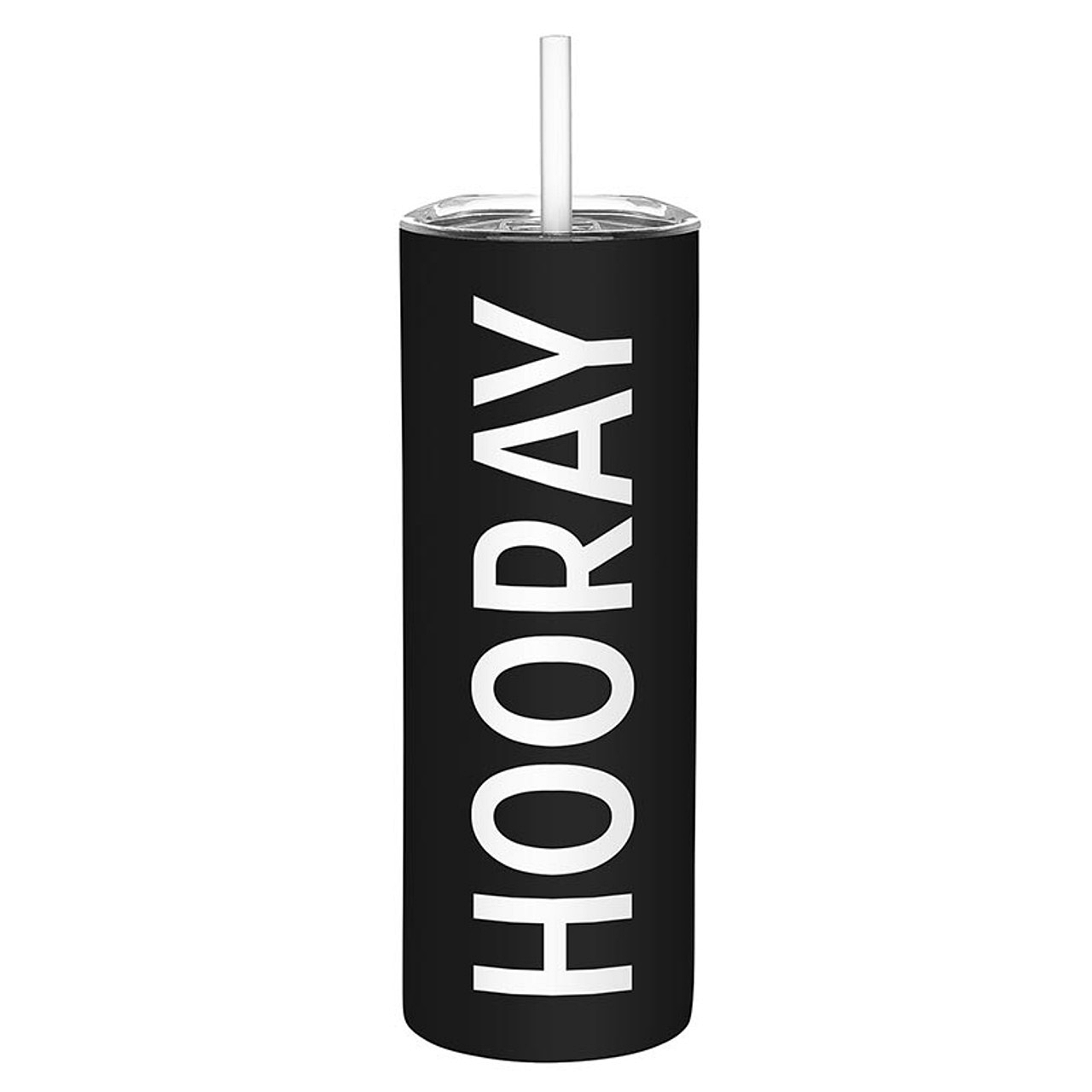 HOORAY Design Black-Finish Stainless-Steel Skinny Tumblers (Set of 4)