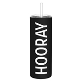 HOORAY Design Black-Finish Stainless-Steel Skinny Tumblers (Set of 4)