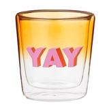 Modern 'YAY' Design 14oz Double Old-Fashioned (DOF) Glasses (Set of 6)