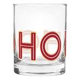 Red & Gold 'HO HO HO' Design 14oz Double Old-Fashioned (DOF) Glasses (Set of 4)