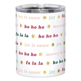 Christmas Phrases White-Finish Stainless-Steel Tumblers (Set of 4)