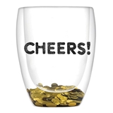 Marquee 'CHEERS' Design 10oz Double-Wall Stemless Glasses (Set of 6)