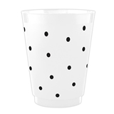 Black Polka Dot Motif BPA-Free Frost-Flex Cocktail Party Cups (Set of 48)