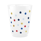 Multi-Colored Stars Motif BPA-Free Frost-Flex Cocktail Party Cups (Set of 48)