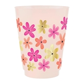 Beautiful Floral Pattern Frosted BPA-Free Plastic Party Cups (Set of 48)