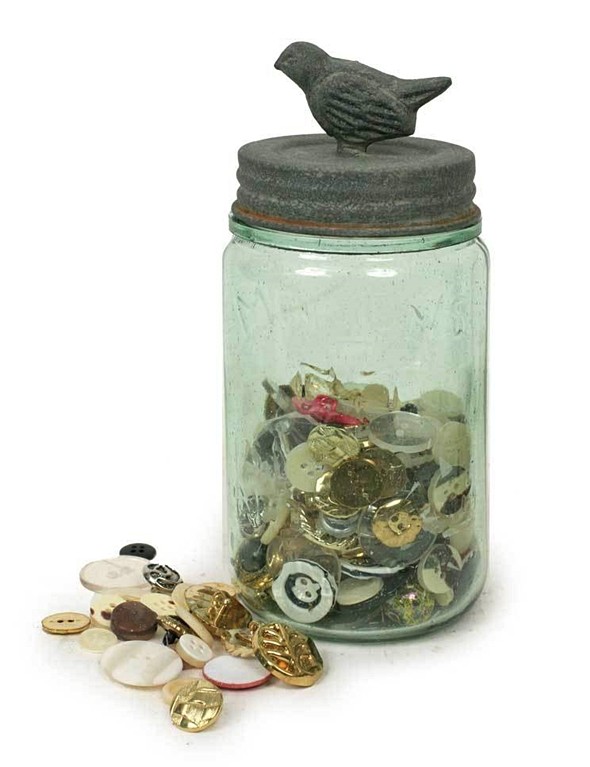 Pint Mason Jar with Songbird Lid with Barn Roof-Colored Finish