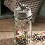 Pint Mason Jar with Songbird Lid with Barn Roof-Colored Finish