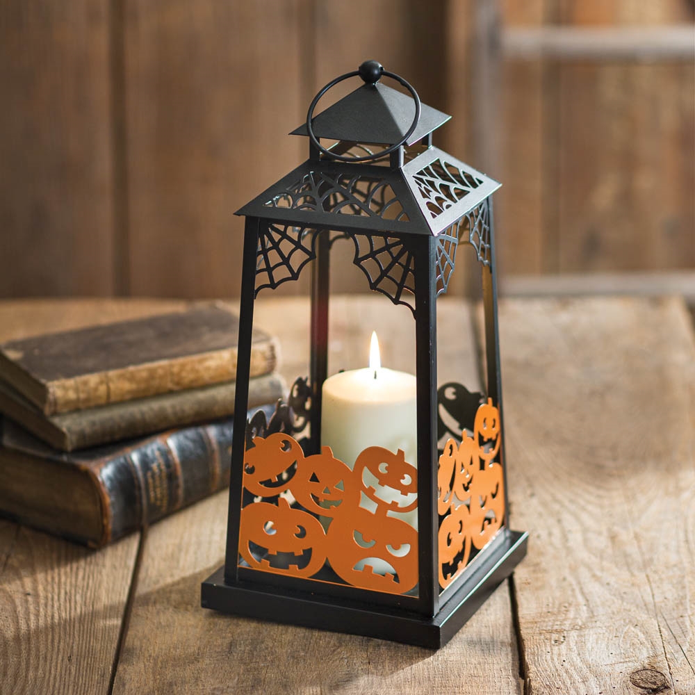 CTW Home Collection Decorative Jack-o-Lantern Pumpkins Motif Candle Lantern