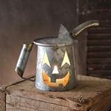 CTW Home Collection Decorative Galvanized-Metal Mini Oil-Can Jack-o-Lantern