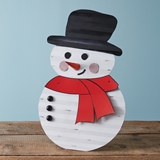 CTW Home Collection Leaning Corrugated-Metal Snowman Porch Sign