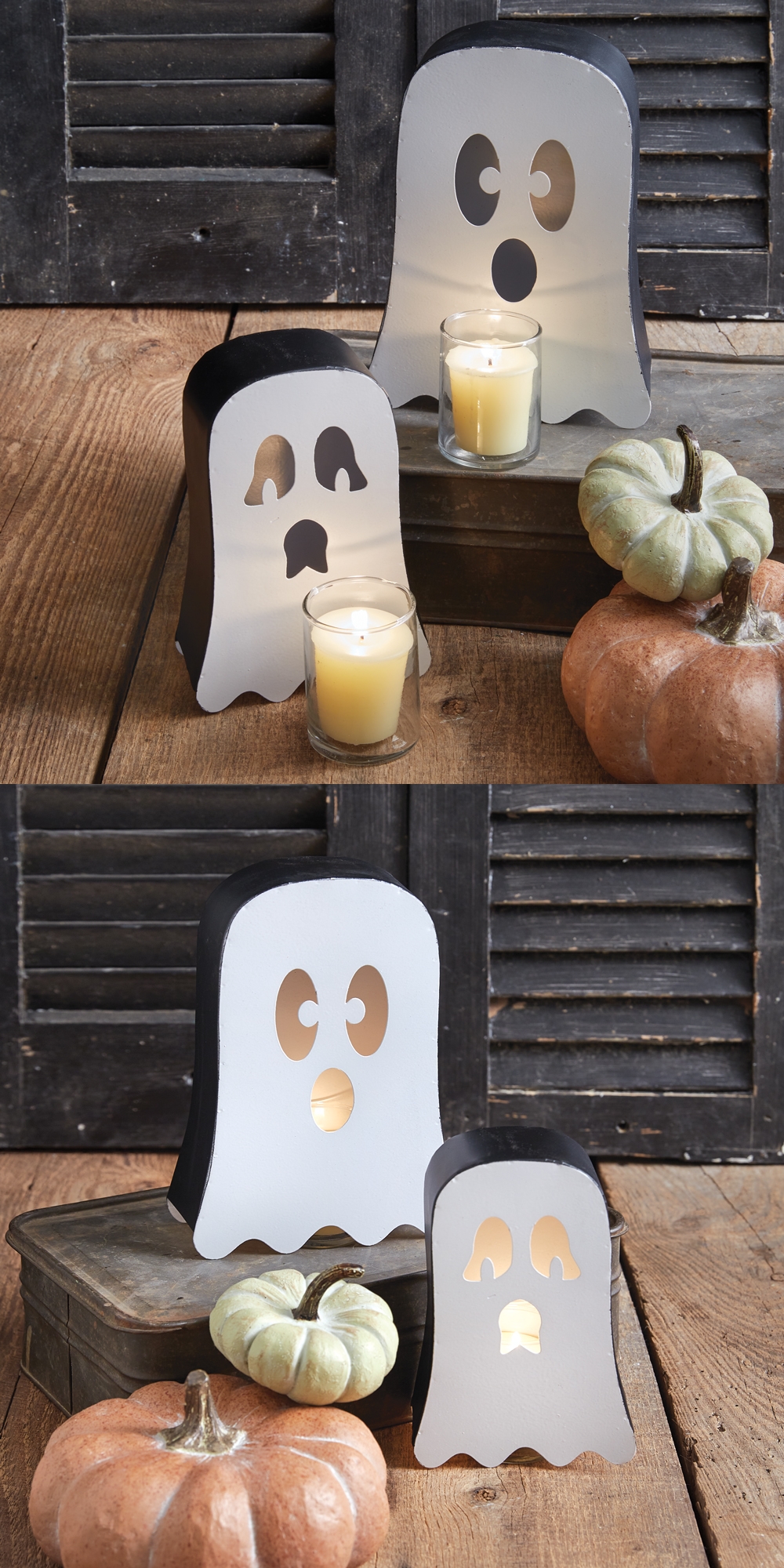 CTW Home Collection Set of Two Spirited Ghost Votive Luminaries