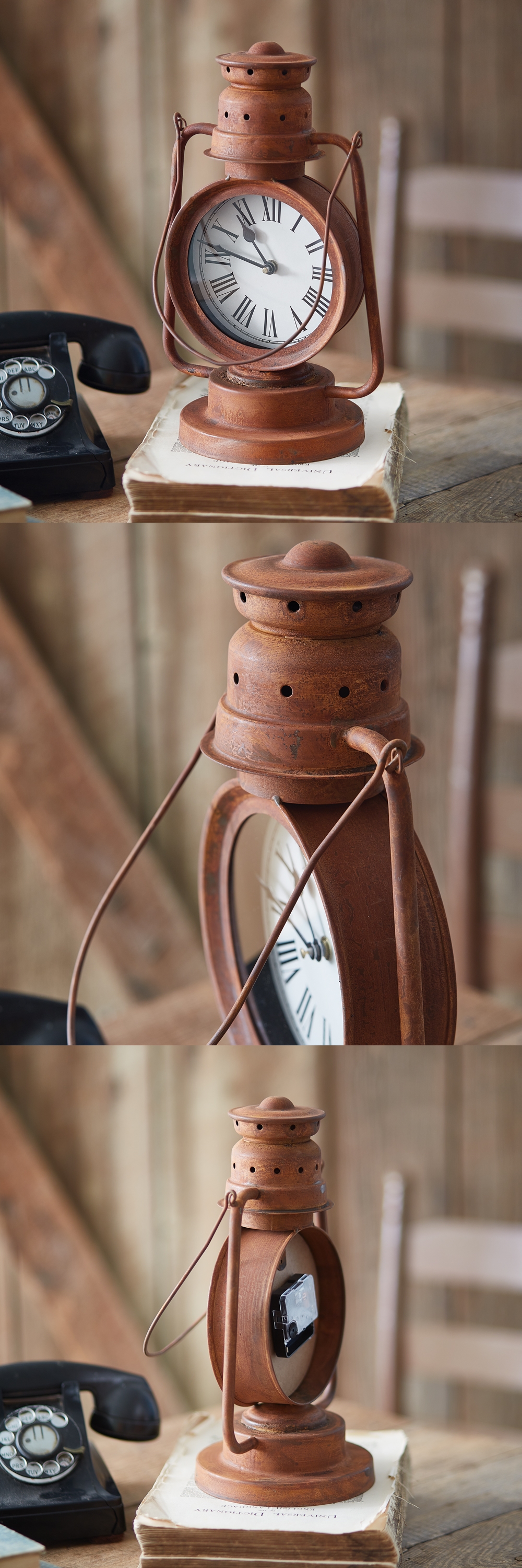 CTW Home Collection Vintage-Inspired Lantern Repurposed as a Clock