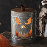 CTW Home Collection Haunted Scarecrow GalvanizedMetal Oil Can Luminary