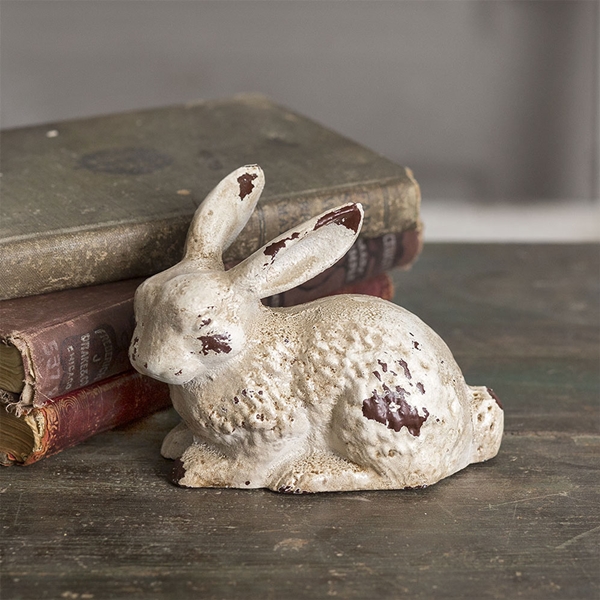 CTW Home Collection Vintage-Look Cast-Iron Bunny Statue