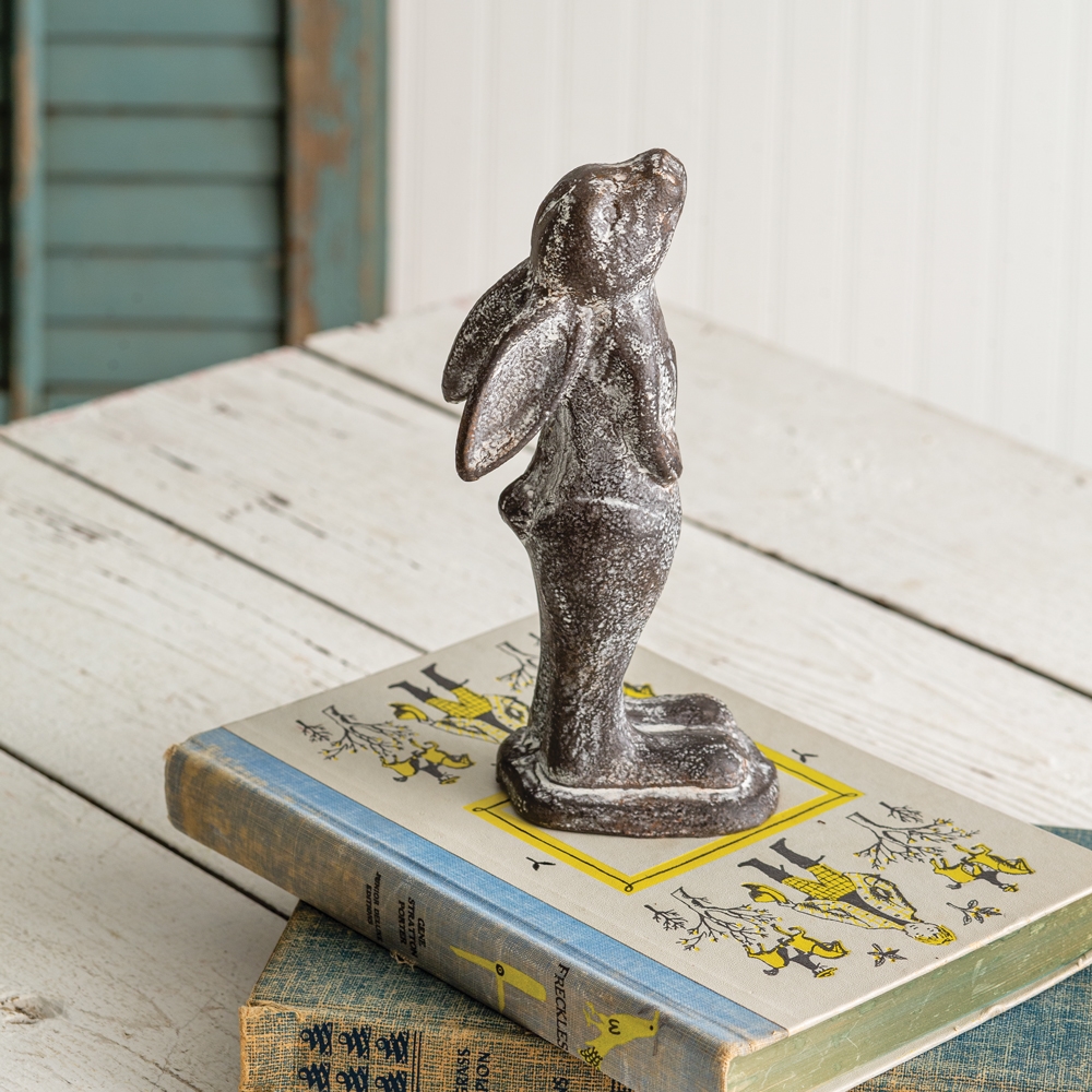 CTW Home Collection Cast-Iron Standing Rabbit Statue