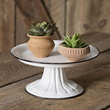 CTW Home Collection Small Round Pedestal Stand with Black Trim