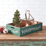 CTW Home Collection Winter Wonderland Holiday Wood Crate