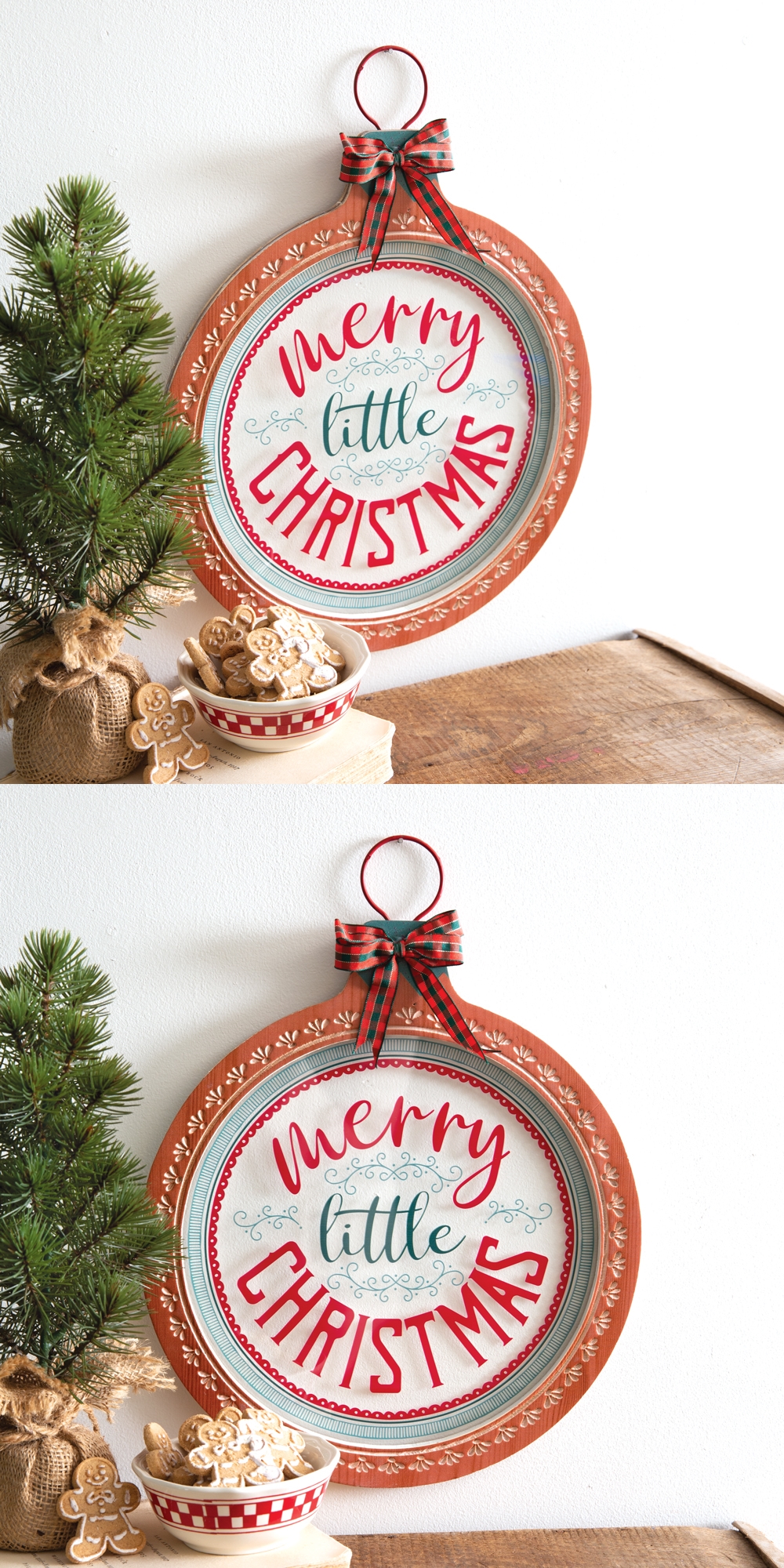 CTW Home Collection Colorful 'Merry Little Christmas' Ornament-Shaped Sign