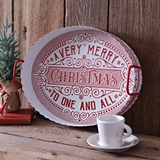 CTW Home Collection 'A Very Merry Christmas' Scalloped-Edge Metal Tray