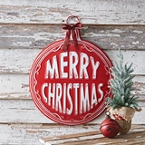 CTW Home Collection Festive 'Merry Christmas' Ornament-Shaped Metal Sign