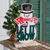 CTW Home Collection "Let It Snow" Tabletop Snowman Sign