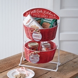 CTW Home Collection North Pole Kitchen Two-Tier Wicker Basket