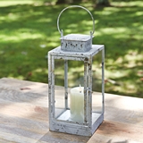 CTW Home Collection Rustic Cottage Metal and Glass Milk House Lantern