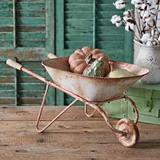 CTW Home Collection Vinage-Inspired Rusty Harvest Metal Wheelbarrow