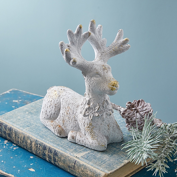 CTW Home Collection Concrete Reindeer with Majestic Antlers Figurine