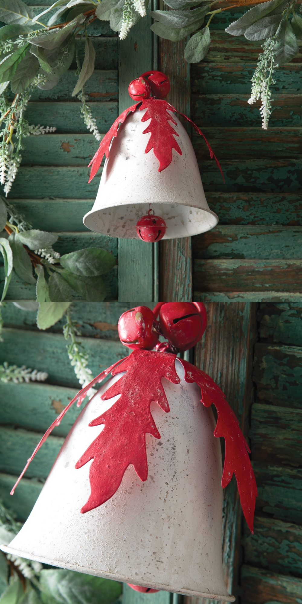 CTW Home Collection Holly and Berry Antiqued-Metal Christmas Bell