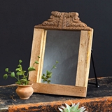 CTW Home Collection Handcarved Wooden Freestanding Mirror with Stand