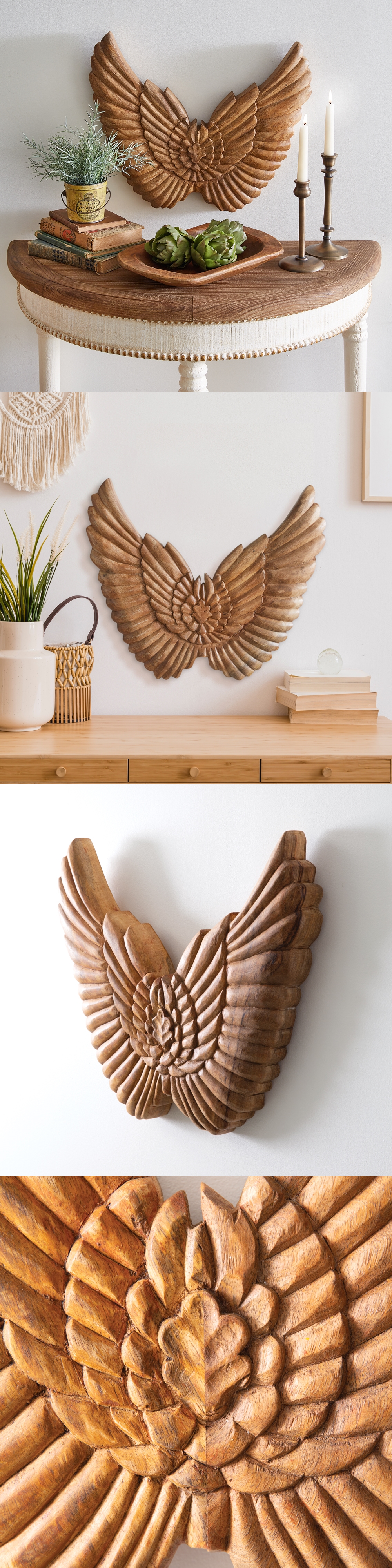 CTW Home Collection Reclaimed-Wood Angel Wings Wall Decor