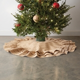 CTW Home Collection Vintage-Look Ruffled Burlap Christmas Tree Skirt