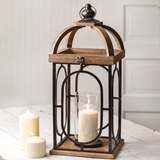 CTW Home Collection Arched-Dome Wood and Metal 'Barclay' Lantern