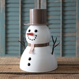 CTW Home Collection Tabletop Enameled Metal Snowman with Top Hat